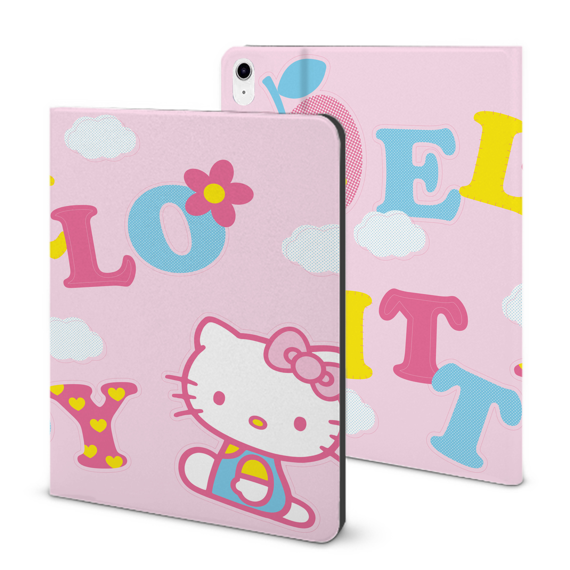 （画像用） Hello Kitty ハローキティ IPad ケース ブック型 PUレザー TPU 耐衝撃 軽量 薄型 ペン収納なし 全面保護 IPad 各モデル対応